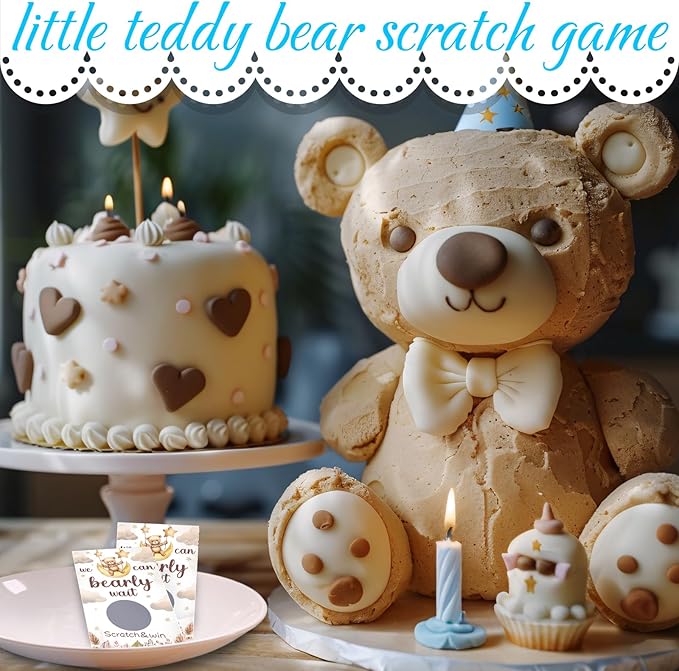 60 Pack Bear Baby Shower Scratch Off Cards We Can Bearly Wait Scratch Off Bear Theme Party Scratch Off Cards Baby Shower Gender Reveal Party Supplies (Bear Style)
