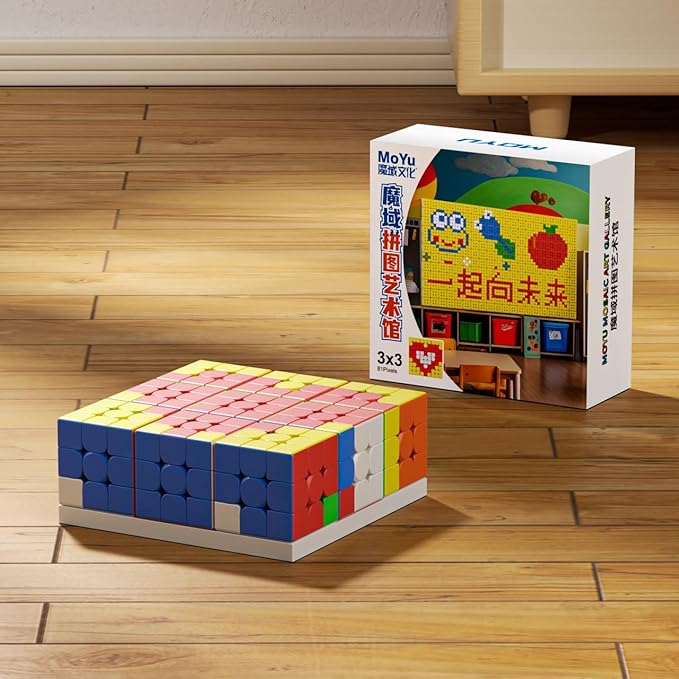 CuberSpeed MoYu Cube Mosaic Art Gallery 3x3 Speed Cube Set of 9pcs 3x3x3 Puzzle Party Toy Stickerless 55mm Magic Cube Gallery 5.5CM