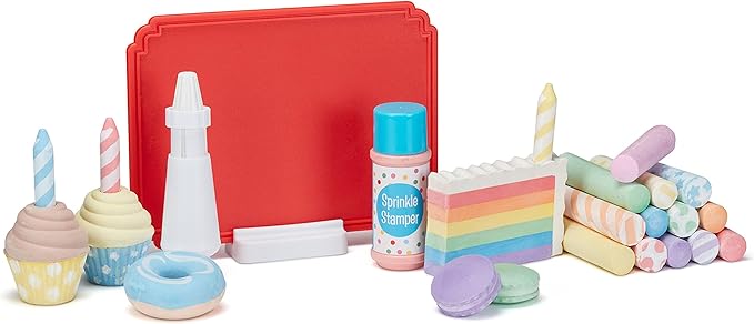 Melissa & Doug Sweet Shop Multi-Colored Chalk and Holders Play Set - 33 Pieces, Great Gift for Girls and Boys
