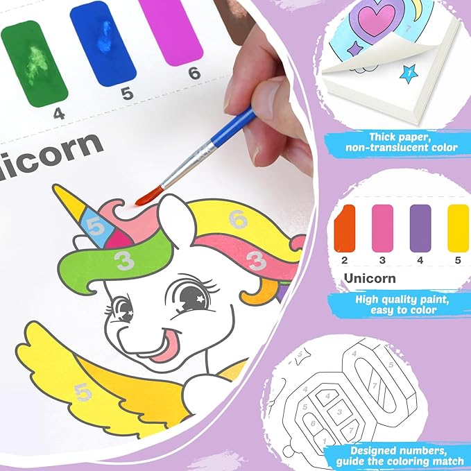 Watercolor Paint Books Set: 3 Pack Painting Books for Toddlers,Mess Free Coloring Book for 3 4 5 6 Years Old,Magic Book Art Craft Supplies for Christmas Travel Party Toy Gifts