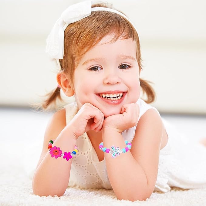 Wooden Bracelets for Girls Party favors Dress up Unicorn Mermaid Rainbow Heart Pendant Cute Friendship Stretchy Costume Jewelry Set Gift Play Party Favors (Animal)