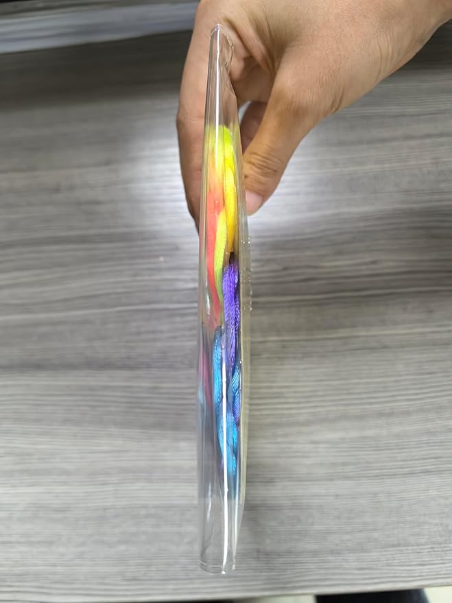 SONGTIY 6PCS Cats Cradle String, 65 Inch Long Rainbow Colourful Finger Rope, Chinese Finger String Games Toy for Kids, Adults, Children's Day, with A Sand Painting