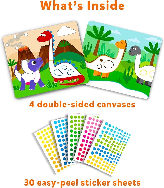 Skillmatics Art Activity - Dot It Dinosaurs, No Mess Sticker Art for Kids, Craft Kits, DIY Activity, Gifts for Boys & Girls Ages 3, 4, 5, 6, 7, Travel Toys for Toddlers