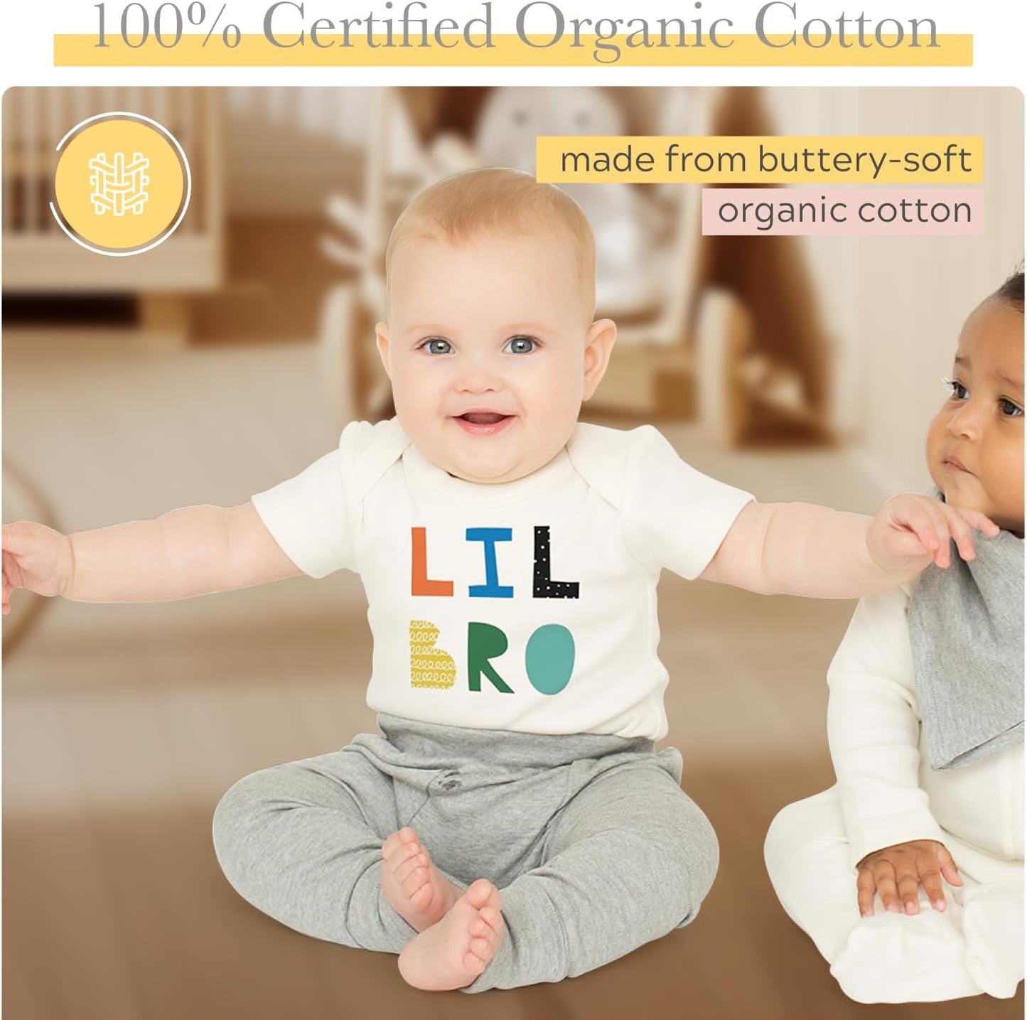 Finn + Emma Organic Cotton Graphic Baby Onesie - Gender Neutral Bodysuits for Babies 0-12 Months in Multiple Sizes and Styles