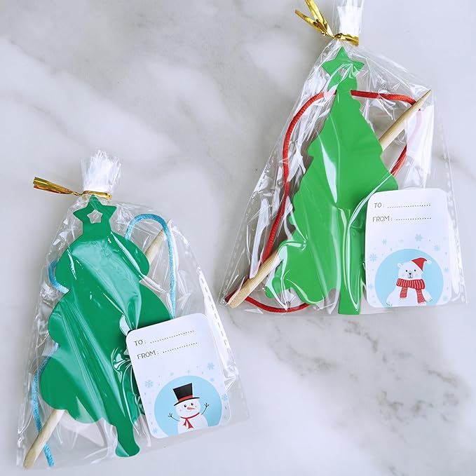 Winlyn 54 Sets 9 Styles Magic Color Scratch Green Christmas Tree Ornaments Christmas Rainbow Scratch Art Decorations Christmas Craft Kits for Kids Classroom Activities Winter Season Party Favors