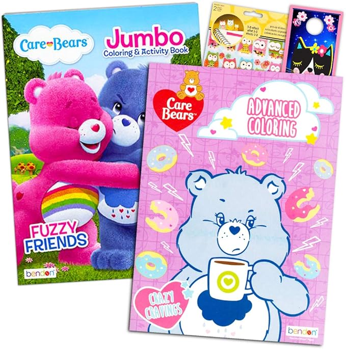 Care Bears Coloring Book Super Set - 2 Jumbo Books and Bonus Stickers (Care Bears Party Supplies)