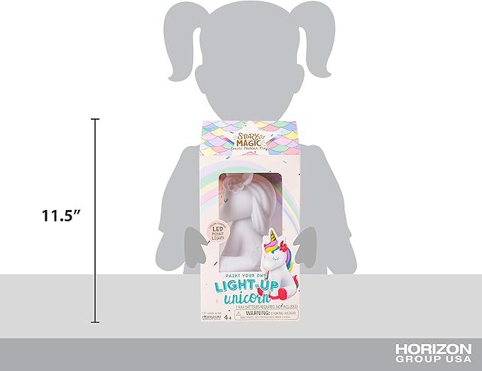 Story Magic Paint Your Own Light-Up Unicorn by Horizon Group USA, Paintable, Batteries Required, Color-Change, LED Night Light