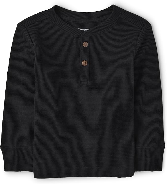 The Children's Place Boys' and Toddler Long Sleeve Thermal Henley Shirt