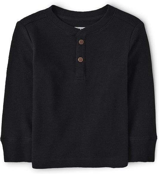 The Children's Place Boys' and Toddler Long Sleeve Thermal Henley Shirt
