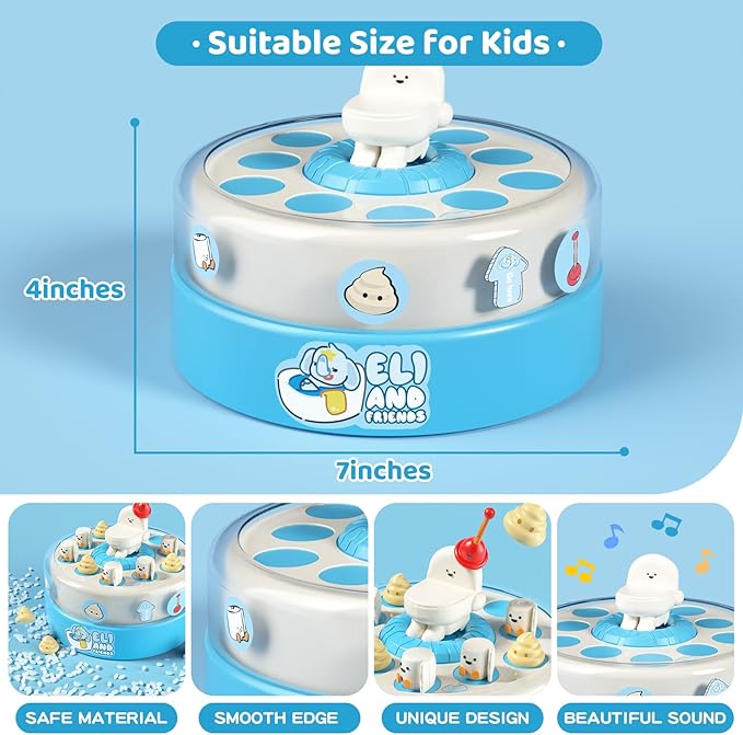 Board Games for Kids Ages 4-8, Toilet Catch and Bounce Toddler Games Ages 3-5, Family Game Toys for 4-6 Boys Girls, Christmas Birthday Gifts for Kids 5-7