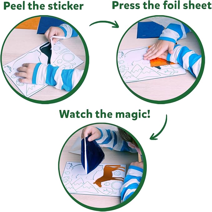 Skillmatics Art & Craft Activity - Foil Fun Animals, No Mess Art for Kids, Craft Kits & Supplies, DIY Creative Activity, Gifts for Boys & Girls Ages 4, 5, 6, 7, 8, 9, Travel Toys