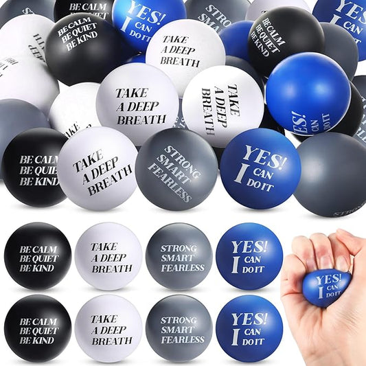Zomiboo 20 Pieces Motivational Stress Foam Balls Quote Stress Relief Inspirational Relief Balls Employee Appreciation Gift for Kids Relieve Motivating Encouraging Adult(Bright Color)