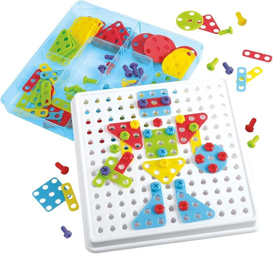 Kidoozie Create & Construct Building Kit, S.T.E.A.M Mosaic Art Activity for Children Ages 3+