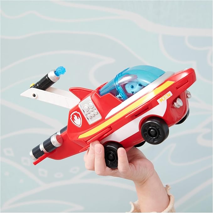 Paw Patrol Aqua Pups Marshall Transforming Dolphin Vehicle with Collectible Action Figure, Kids Toys for Ages 3 and up