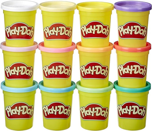 Play-Doh Pastel Colors Bulk 12-Pack of 4-Ounce Cans, Party Favors, Easter Basket Stuffers for Girls & Boys, Kids Arts & Crafts, Preschool Toys, Ages 2+