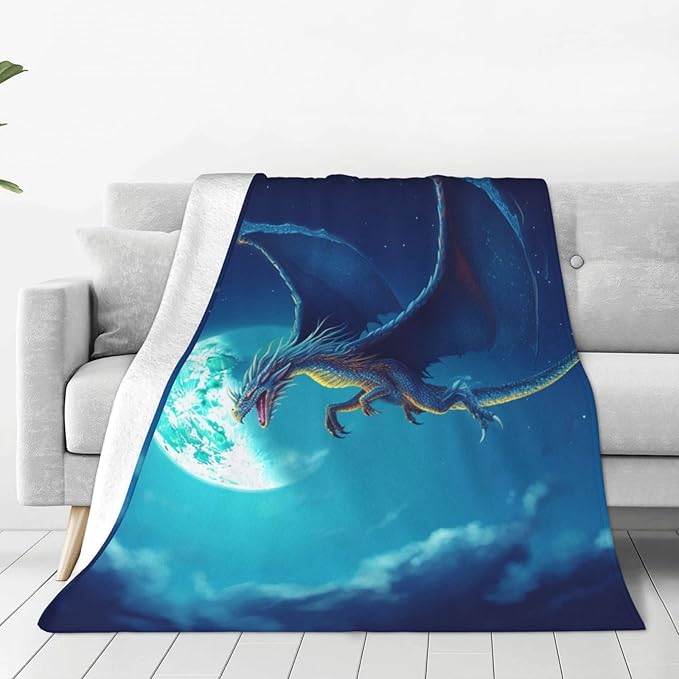 Meteor Dragon Blanket Dragon Throws Blanket Dragon Lover Gifts Dragon Decor Soft Cozy Fleece Plush Warm Flannel Bedding Blanket for Men Boys Girls Kids Adults Couch Travel 40"X50"
