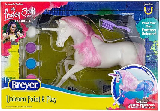 Breyer Horses Freedom Series Unicorn Paint & Play | Brushable Mane and Tail | 1:12 Scale | Model #4236, Yellow
