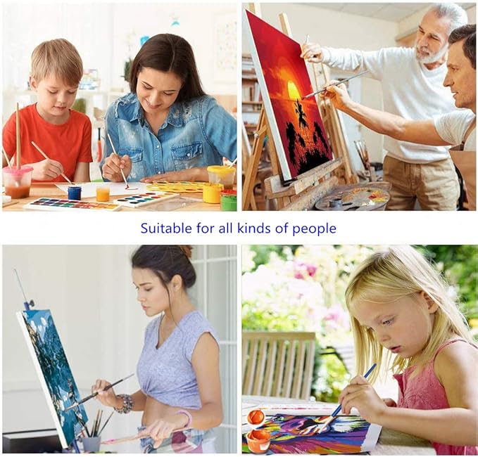 Paint by Number Kits for Adults,Kids, Beginners, with Brushes and Acrylic Pigment, 16x12 Inch Elephant - with Framed