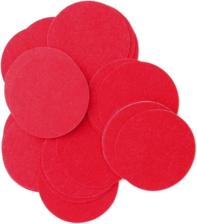 Playfully Ever After 3 Inch Red 30pc Felt Circle Stickers
