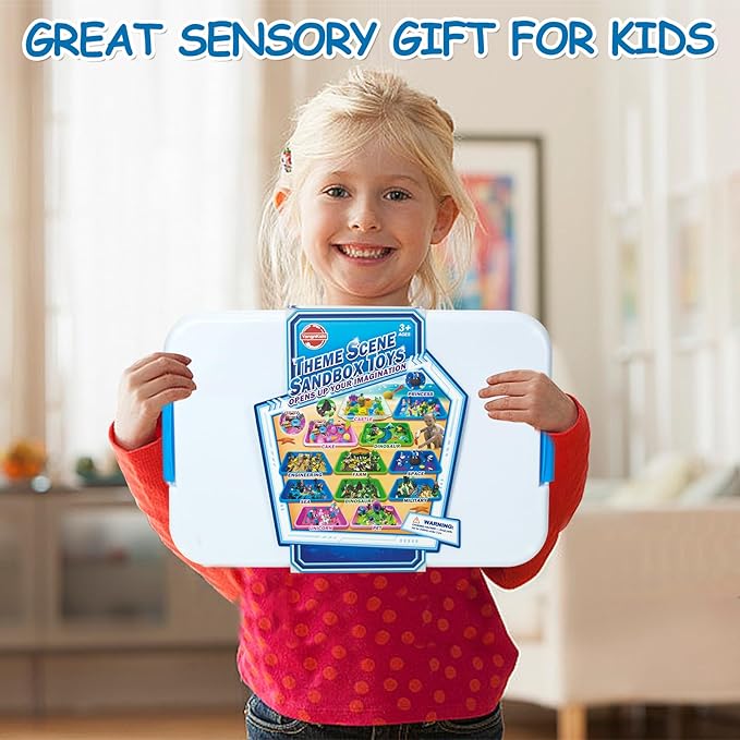 Mermaid Sensory Bin Sandbox Toys for Toddlers Girls Kids- Mermaid Toys for Kids Play Sand Kit Sensory Sand Bin Toys with 2.2 lbs Sand & Castle Mold,Great Christmas Birthday Gift for Girl Kids