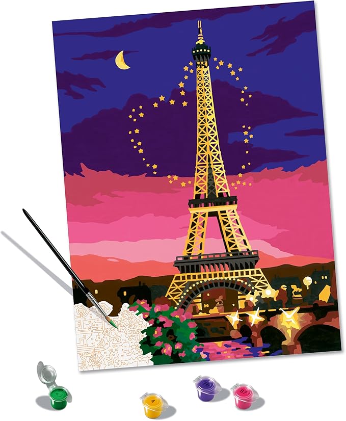 Ravensburger City of Love Paint by Numbers Kit for Adults - 23624 - Painting Arts and Crafts for Ages 14 and Up