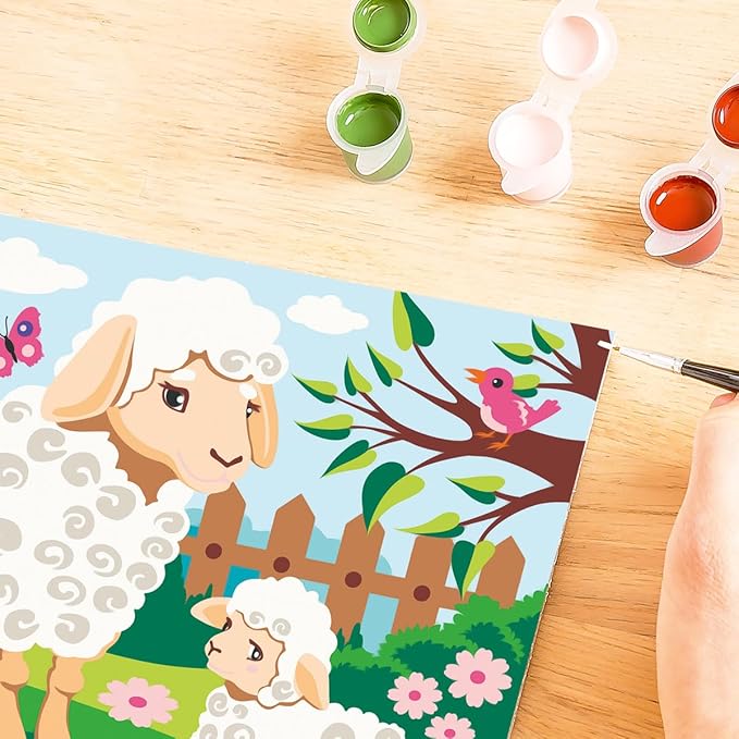Ravensburger CreArt Sheep and Lamb Paint by Numbers Kit for Kids - 23723 - Painting Arts and Crafts for Ages 9 and Up