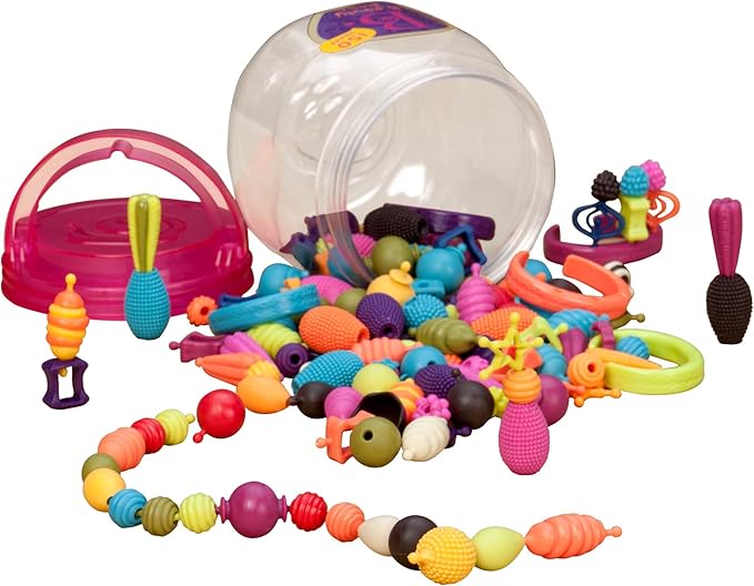 B. toys – Pop Arty! 150 Pcs- Jewlery Making Kit- Creative Pop Snap Bead Set for Kids –DIY Craft Jewelry Making Kit –Necklaces, Rings, Bracelets – 4 Years +