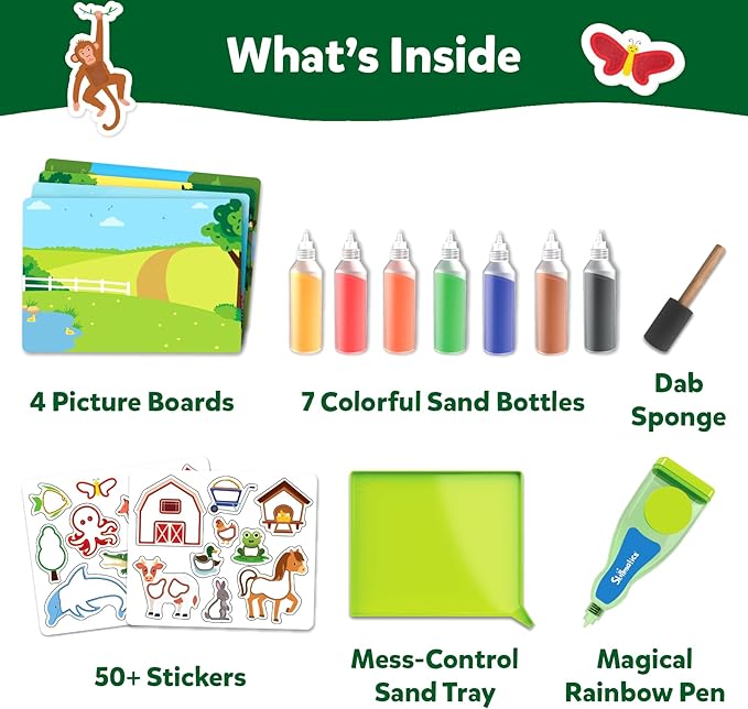 Skillmatics Art & Craft Activity - Sand-Tastic Art Animals, Sand Art for Kids, Craft Kits & Supplies, DIY Creative Activity, Gifts for Girls & Boys Ages 4, 5, 6, 7, 8, 9, 10