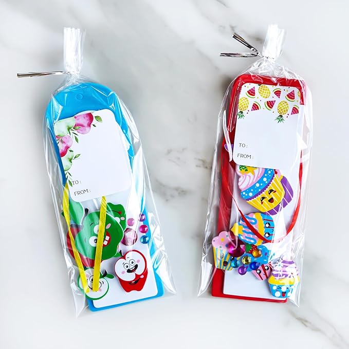 Winlyn 36 Sets Fruit Craft Kits Summer Crafts DIY Fruit Dessert Bookmarks Art Sets Apple Pineapple Watermelon Foam Stickers for Kids Teachers Back to School Classroom Activities Rewards Party Favors