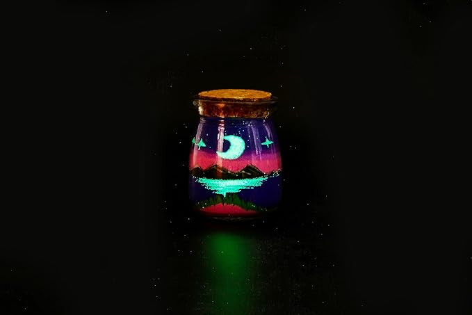 YUANLUGV Sand Art Bottles, Colored Sand with Luminous Sand Art Crafts Gift for Kids, Elegant and Exquisite Sand Art Craft Bottle，Gifts for Girls Boys Kids Women Birthday (E)