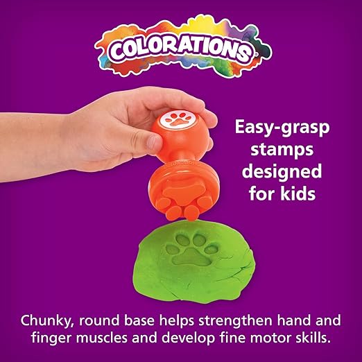 Colorations Easy Grip, Arts & Crafts, Shapes and Numbers Dough Stampers Set of 26 (Item # DOUGHSN)