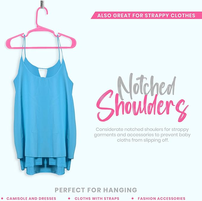 Utopia Home 40 Pack Kids Hangers - 11.5 Inch Plastic Baby Hangers for Closet - Childrens Hanger for Clothes & Infant Hanger for Closet - Ideal for Everyday Standard Use (Pink)