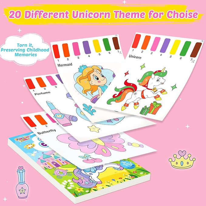 Water Coloring Books for Toddlers - Easter Basket Stuffers Watercolor Paint Book Drawing Art Paper for Kids Mess Free Craft Supplies kit Toy for Age 3 4 5 6 Valentines Birthday Gift(Unicorn)
