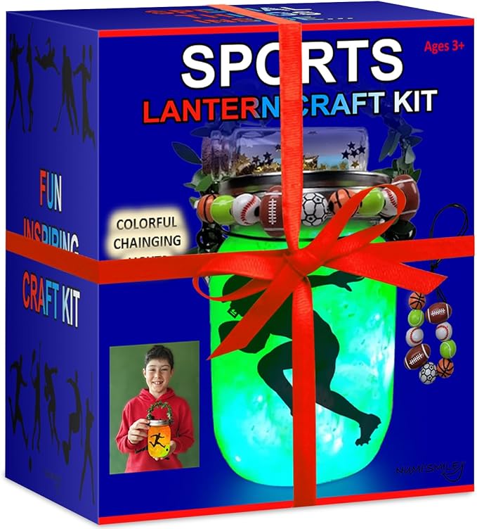NUMI'SMILE Sports Nightlight Gifts for Boys, DIY Kids Crafts Ages 3 4 5 6 7 8-12 Years Old, Baseball, Soccer, Basketball, Football Gifts, Hockey, Tennis, Surfing Art Kit