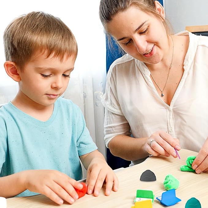 Poen Air Dry Clay Kit Multi Colors Ultra Light Modeling Clay for Kids DIY Safe Soft Clay with Sculpting Tool Back to School Gift for Kids Adults Artists Art Crafts(108 Pcs)