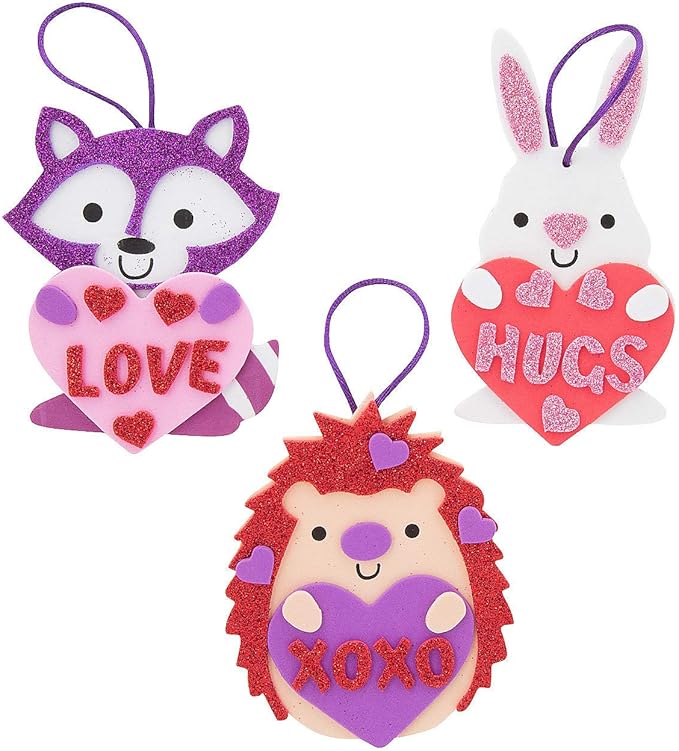 VALENTINE ANIMAL ORNAMENT CK -12 - Craft Kits - 12 Pieces