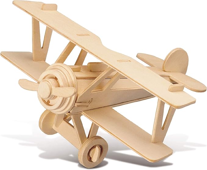 Puzzle 3D Nieuport 17 Airplane Model Puzzle - Wooden Airplane Toy Model Construction Kit, Educational Wooden Airplane Model Kit for Kids and Adults, Cool Plane Construction Puzzle Toy - 30 Pc/Pack
