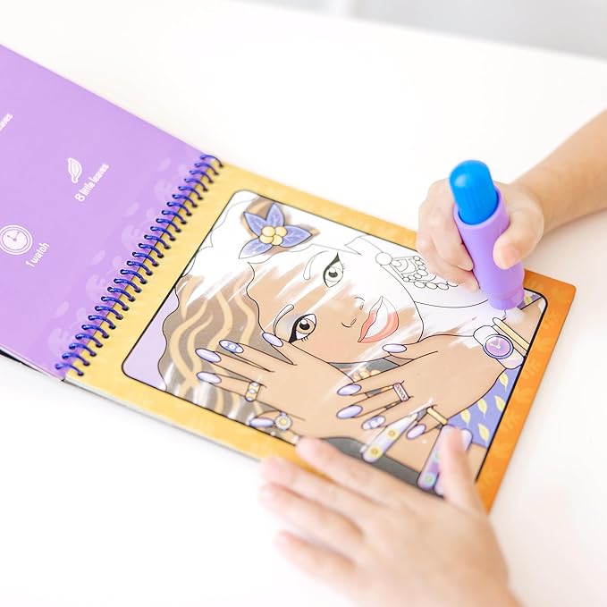 Melissa & Doug On the Go Water Wow! Reusable Water-Reveal Activity Pad - Makeup and Manicures - FSC Certified
