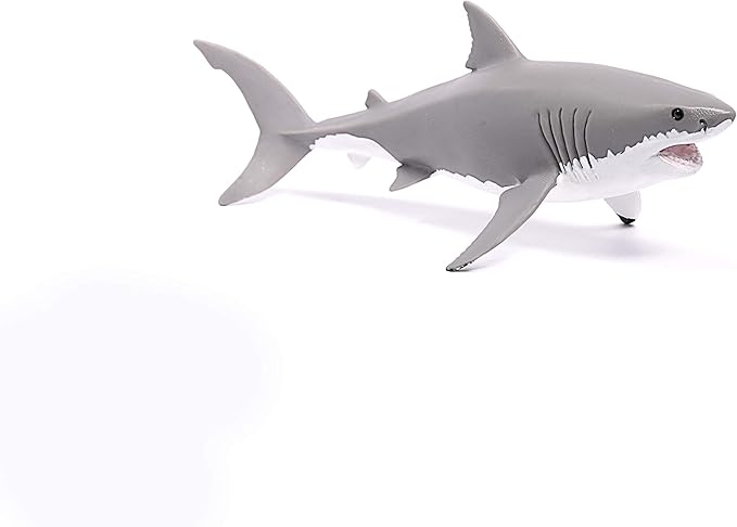 Schleich Wild Life Realistic Great White Shark Figurine - Durable and Educational Ocean Shark Animal Figurine Toy for Play and Imagination for Boys and Girls, Gift for Kids Ages 3+