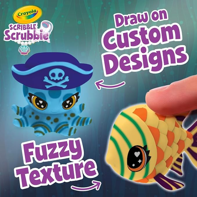 Crayola Scribble Scrubbie Glow Lagoon Pets, Sea Animal Toys, Gifts for for Boys & Girls, 3+