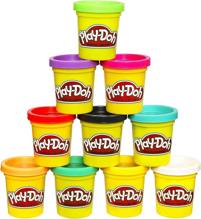 Play-Doh Bulk 10-Pack Case of Assorted Colors, Easter Basket Stuffers, Party Favors for Girls & Boys, Kids Arts & Crafts, Preschool Toys, Ages 2+ (Amazon Exclusive)