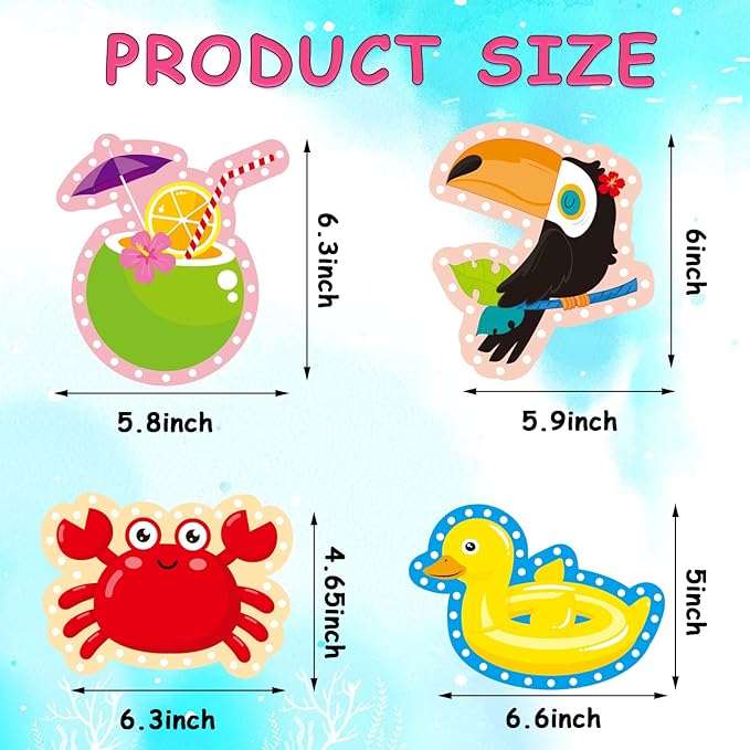 Summer Lacing Cards Sewing Cards 12 Pack Beach Theme Pool Party Decoration Double Sided Cardboard Lacing Playing Games for Kids Toddler Preschool Home Developing Imagination Education Supplies
