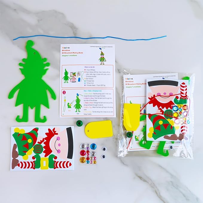 Winlyn 24 Sets Christmas Craft Kits Winter Crafts DIY Holiday Ornaments Decorations Winter Festive Foam Stickers Christmas Arts and Crafts for Kids Christmas Home Classroom Art Activities Party Favors