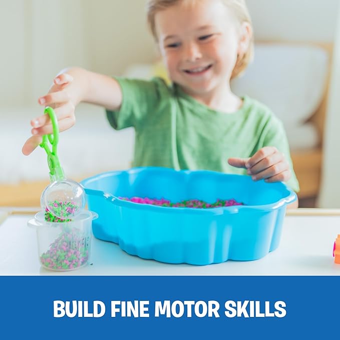 Educational Insights Playfoam Pluffle Sensory Station with 2 Colors of Playfoam Pluffle for Sensory Bins, Ages 3+