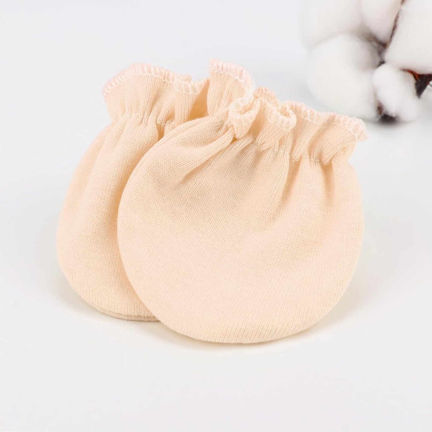 BQUBO Newborn Infant Toddler Mittens No Scratch Cotton Elastic Wrist Gloves Hypoallergenic for 0-6 Months Baby Boys Girls
