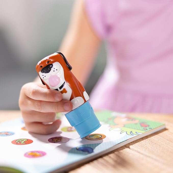 Melissa & Doug Sticker Wow!™ 24-Page Activity Pad and Sticker Stamper, 300 Stickers, Arts and Crafts Fidget Toy Collectible Character – Dog Creative Play Travel Toy for Girls and Boys 3+