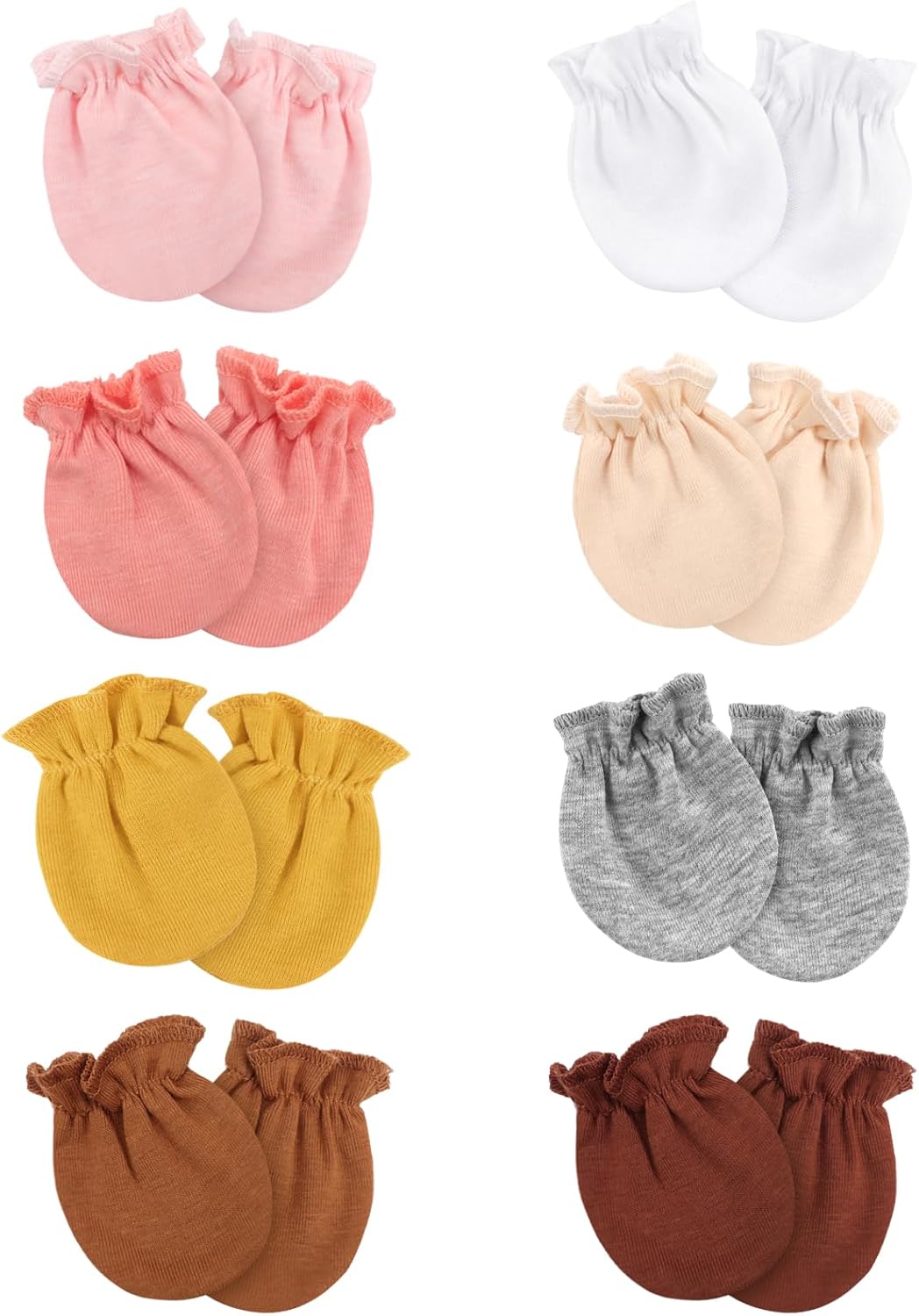 Newborn Baby Mittens No Scratch Cotton Elastic Wrist Gloves Infant Toddler Mittens for Baby Boy Girl 0-6 Months