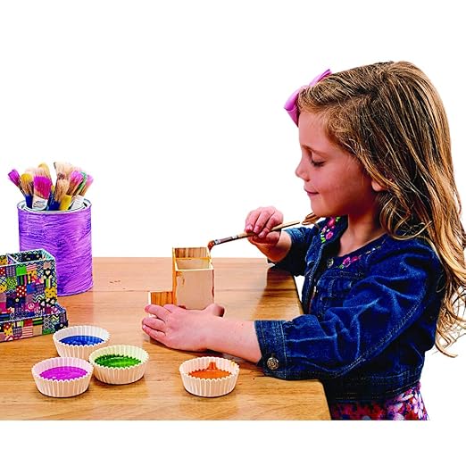 Colorations® Decorate Your Own Wooden Desktop Organizer, Set of 12, Craft for Kids, Pre-Assembled Organzier, Create Unique & Personal Designs, Fun Kids Craft Project, Craft Project for Boys & Girls