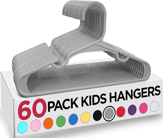 Utopia Home 60 Pack Kids Hangers - 11.5 Inch Plastic Baby Hangers for Closet - Childrens Hanger for Clothes & Infant Hanger for Closet - Ideal for Everyday Standard Use (Green)