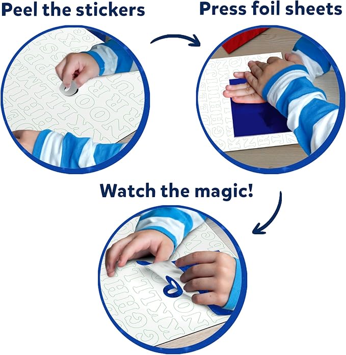 Skillmatics Art & Craft Activity - Foil Fun Letter & Number Stickers, Mess-Free Art, Project Kits, DIY Colorful Creative Activity, Gifts for Ages 5, 6, 7, 8, 9, and Up